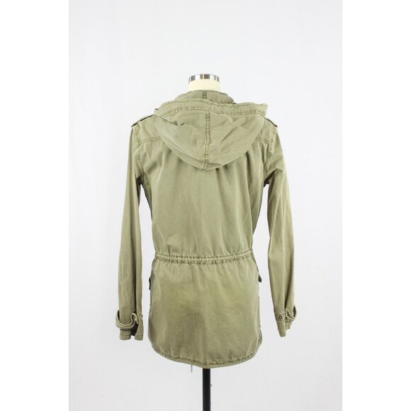 Aritzia TALULA Trooper Green Cotton Twill Hooded Utility Field Jacket, Size S - Picture 4 of 16